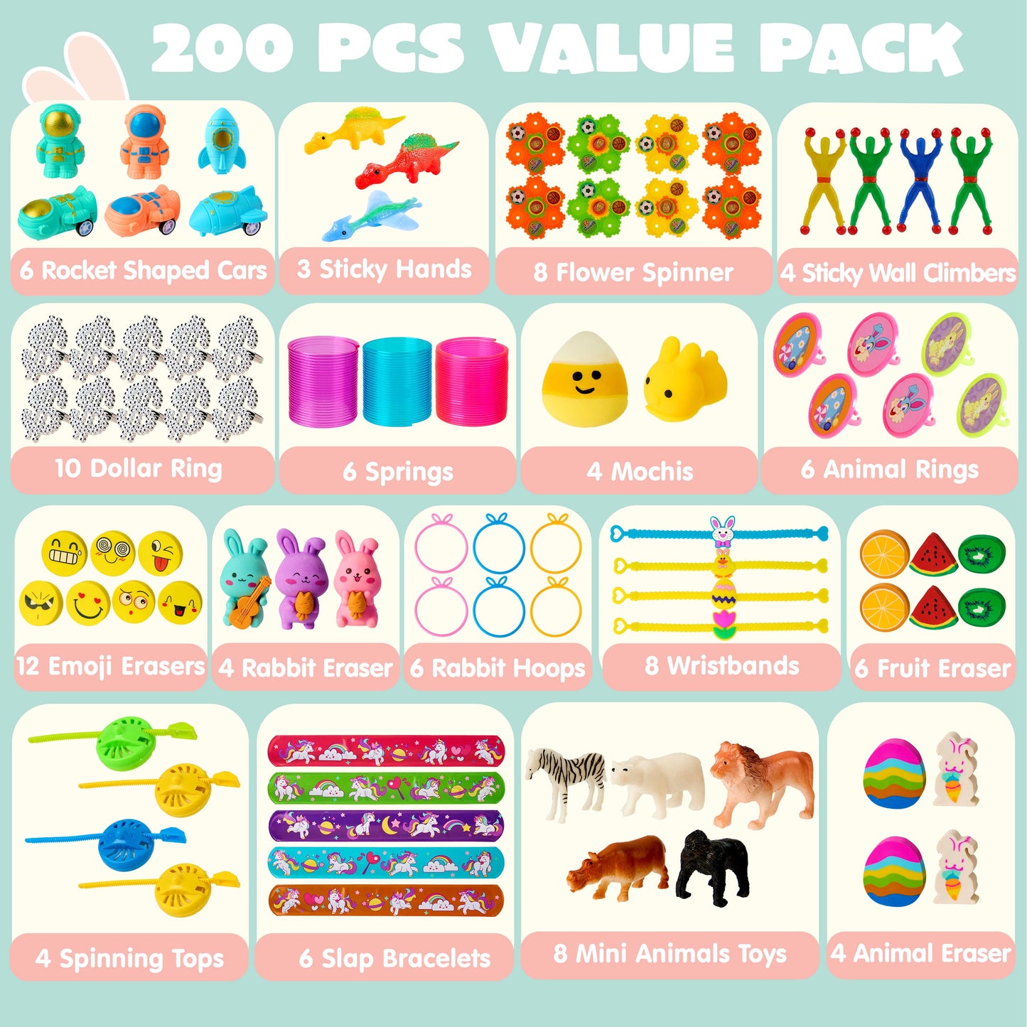 200 Packs Prefilled Easter Eggs with Assorted Toys,2.3" Easter Egg Bulk for Kids,Easter Eggs Hunt Events,Basket Stuffers Fillers,Classroom Prize Supplies