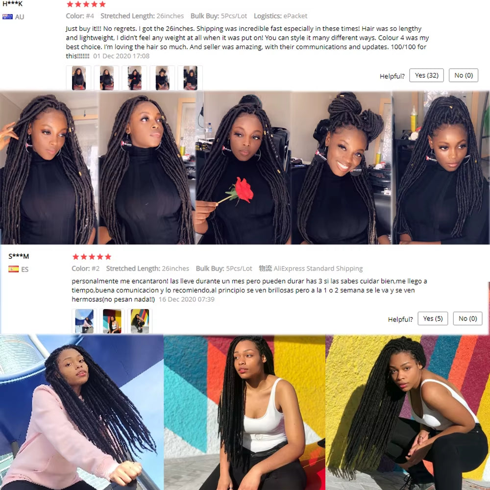 Synthetic Faux Locs Crochet Braids Hair Dreadlocks Knotless Hook Dreads Ombre Color Braiding Hair Extensions for Women X-TRESS