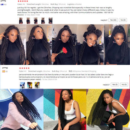 Synthetic Faux Locs Crochet Braids Hair Dreadlocks Knotless Hook Dreads Ombre Color Braiding Hair Extensions for Women X-TRESS