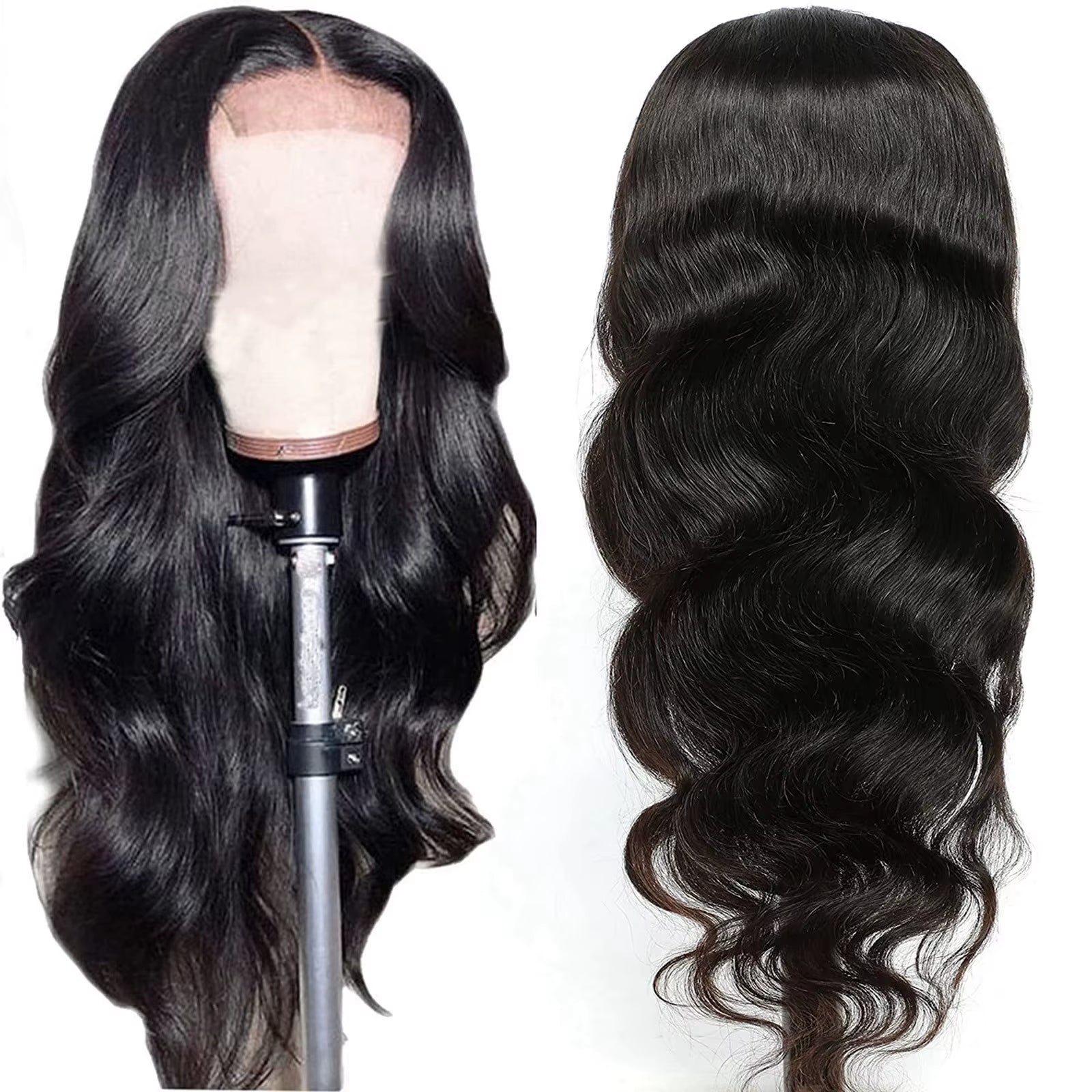 68Cm Women'S Long Wavy Wig Middle Part Big Wave Synthetic Hair Wig Natural Fluffy for Daily Party Use Para Uso Diario Y Fiestas