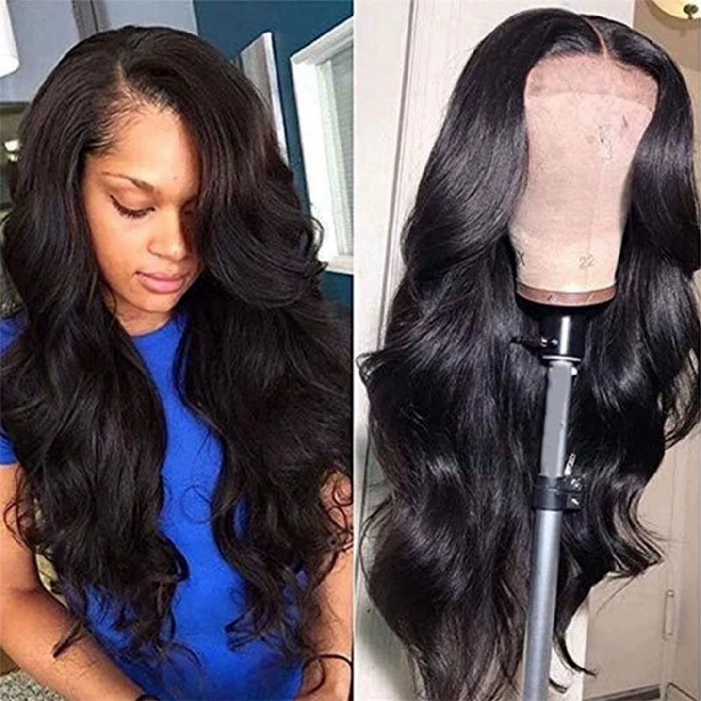 68Cm Women'S Long Wavy Wig Middle Part Big Wave Synthetic Hair Wig Natural Fluffy for Daily Party Use Para Uso Diario Y Fiestas