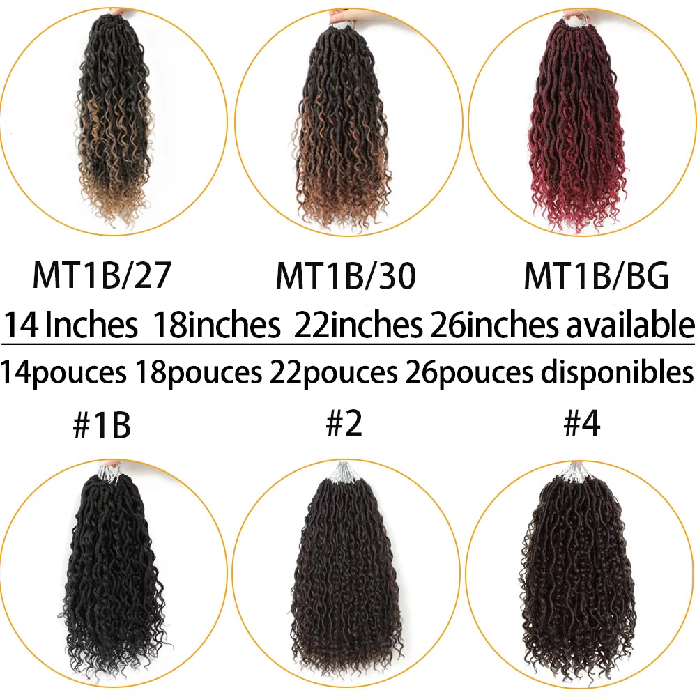 Synthetic Crochet Braids Hair Passion Twist River Goddess Braiding Hair Extension Ombre Brown Faux Locs with Curly Hair X-TRESS