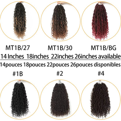 Synthetic Crochet Braids Hair Passion Twist River Goddess Braiding Hair Extension Ombre Brown Faux Locs with Curly Hair X-TRESS