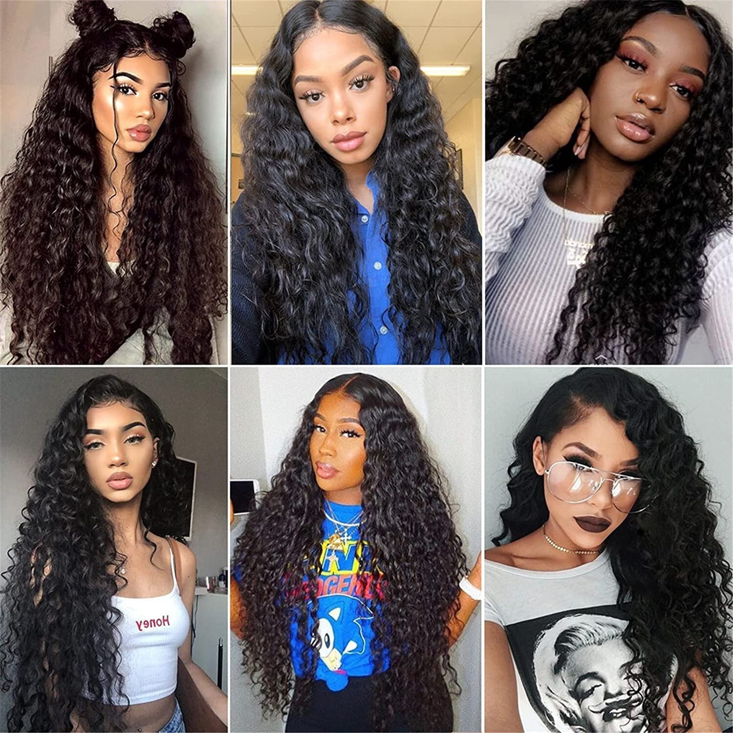 AA Hair Front Wig Womens Brazilian Human Long Curly Lace Wavy Hair Wigs US 2026