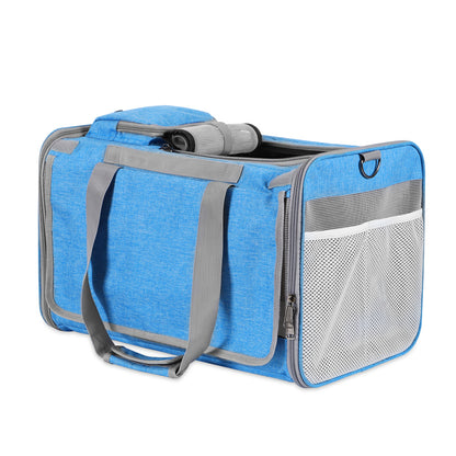 Pet Cat Handbag Outing Carrying Bag Shoulder Cross Dog Teddy Bichon Small Dog Wagon Bag With Two Feeding Bowls