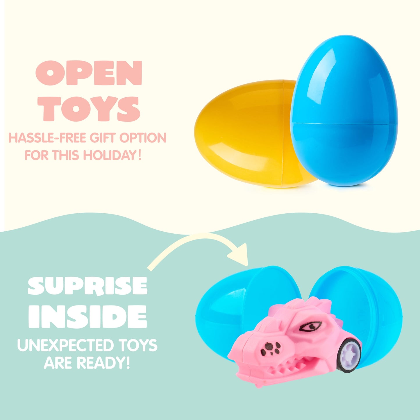 200 Packs Prefilled Easter Eggs with Assorted Toys,2.3" Easter Egg Bulk for Kids,Easter Eggs Hunt Events,Basket Stuffers Fillers,Classroom Prize Supplies