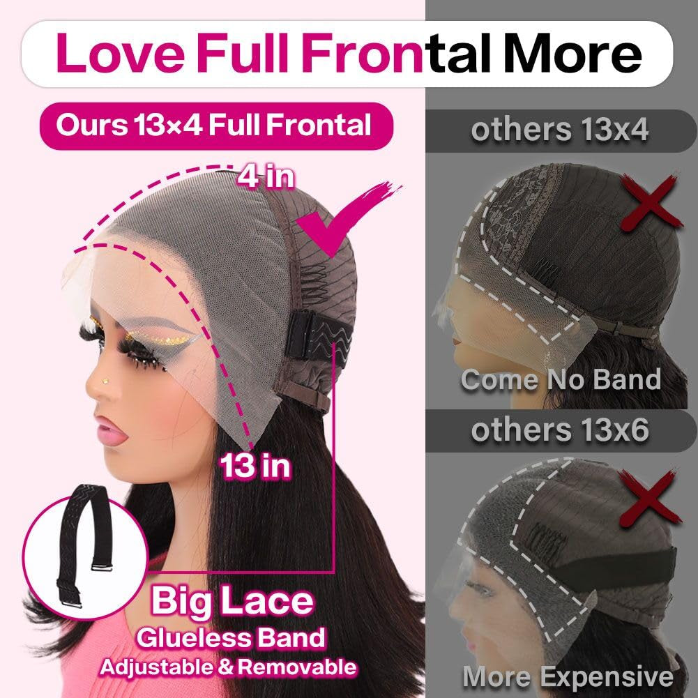 Bob Wig Human Hair 13X4 HD Lace Front Wig Glueless Wigs Human Hair Pre Plucked Short Bob Lace Front Wigs Human Hair for Black Women Nature Hairline 14 Inch 180% Density