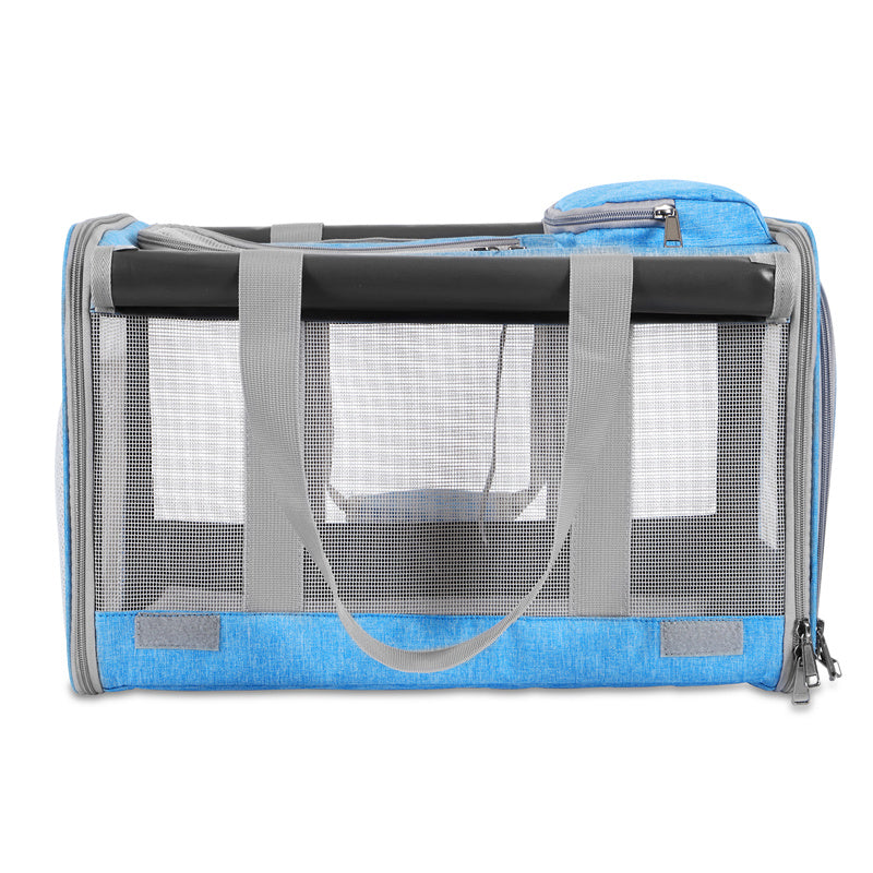 Pet Cat Handbag Outing Carrying Bag Shoulder Cross Dog Teddy Bichon Small Dog Wagon Bag With Two Feeding Bowls