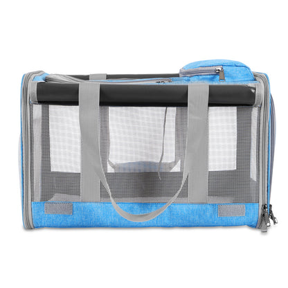 Pet Cat Handbag Outing Carrying Bag Shoulder Cross Dog Teddy Bichon Small Dog Wagon Bag With Two Feeding Bowls