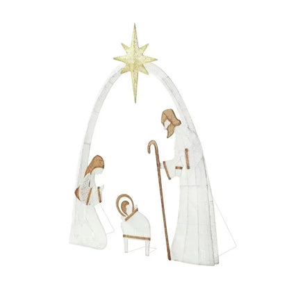 2024 New Waterproof with Light Nativity Scene 5.5FT Outdoor Lighted Nativity Scene Christmas Decoration Easter Yard Decoration