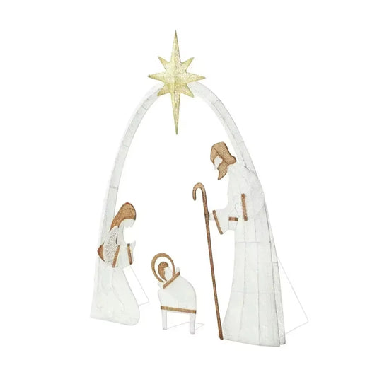 2024 New Waterproof with Light Nativity Scene 5.5FT Outdoor Lighted Nativity Scene Christmas Decoration Easter Yard Decoration