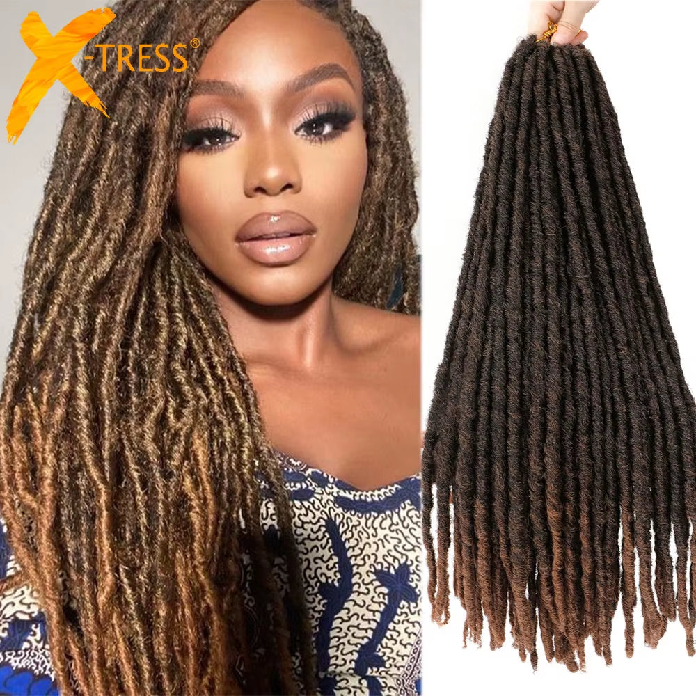 Synthetic Faux Locs Crochet Braids Hair Dreadlocks Knotless Hook Dreads Ombre Color Braiding Hair Extensions for Women X-TRESS