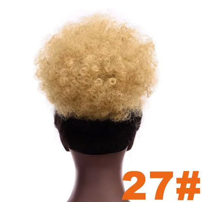 Synthetic Large Afro Puff Drawstring Ponytail Kinky Curly Hair Bun Piece with Clips in Updo Extensions for Black Women