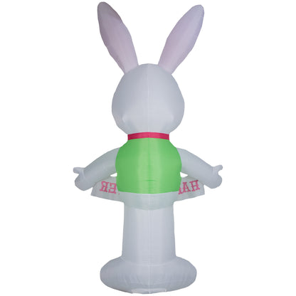 12.5'  Airblown Inflatable Giant Easter Bunny W/ Happy Easter Banner Yard Decoration