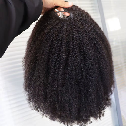 Natural Black #1B Jet Black #1 Tight 4C Afro Kinky Curly Virgin Remy Brazilian 100% Human Hair V U Part Machine Wig Black Women